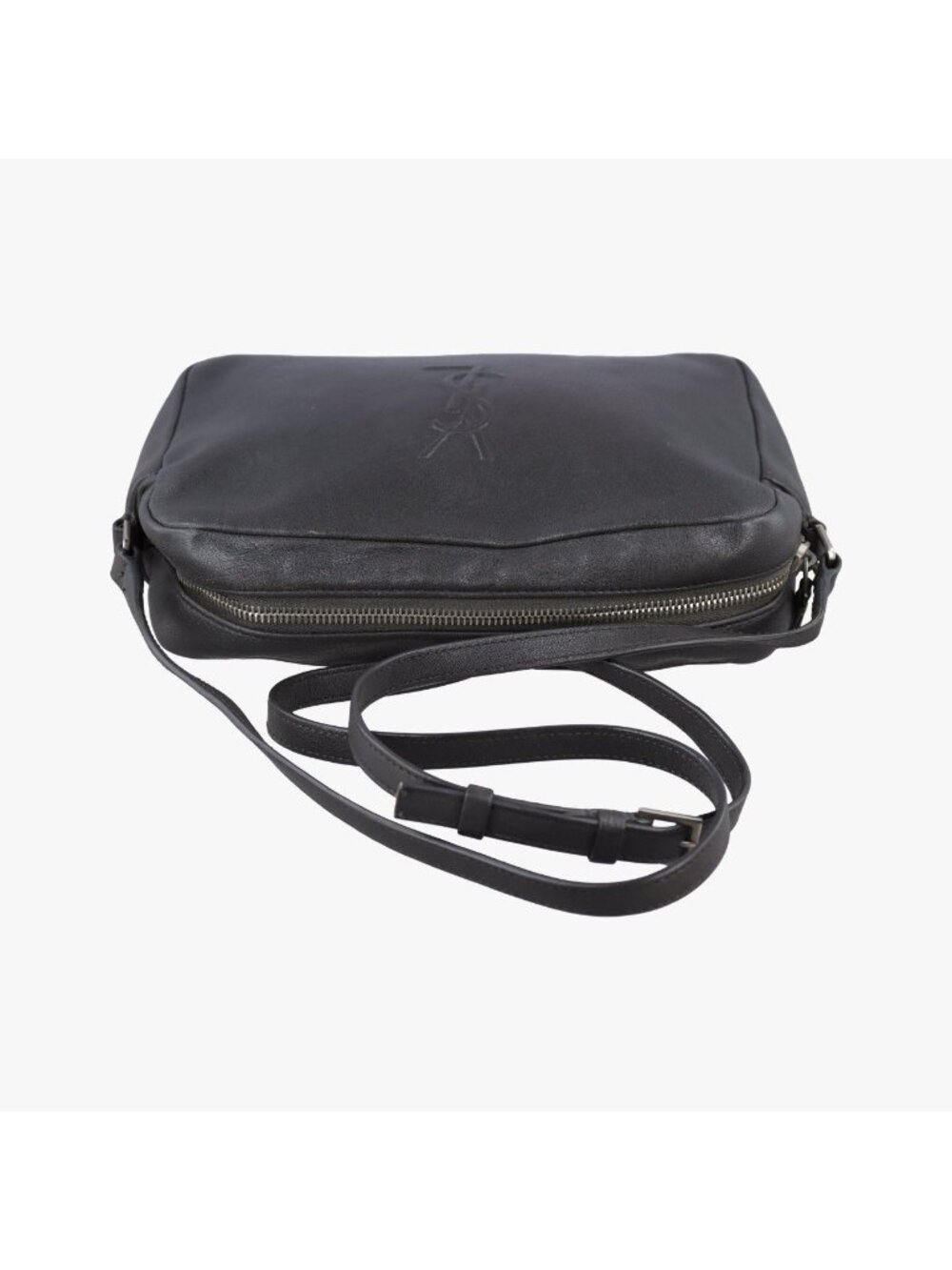 Saint Laurent Fringe Gray Leather Shoulder - Picture 8 of 15